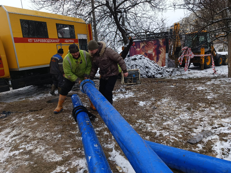Ремонтники КП «Харківводоканал» оперативно відновлюють водопостачання у Новобаварському районі